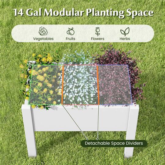 Costway 14gal. Raised Garden Bed with Water Level Indicator & Drainage Hole